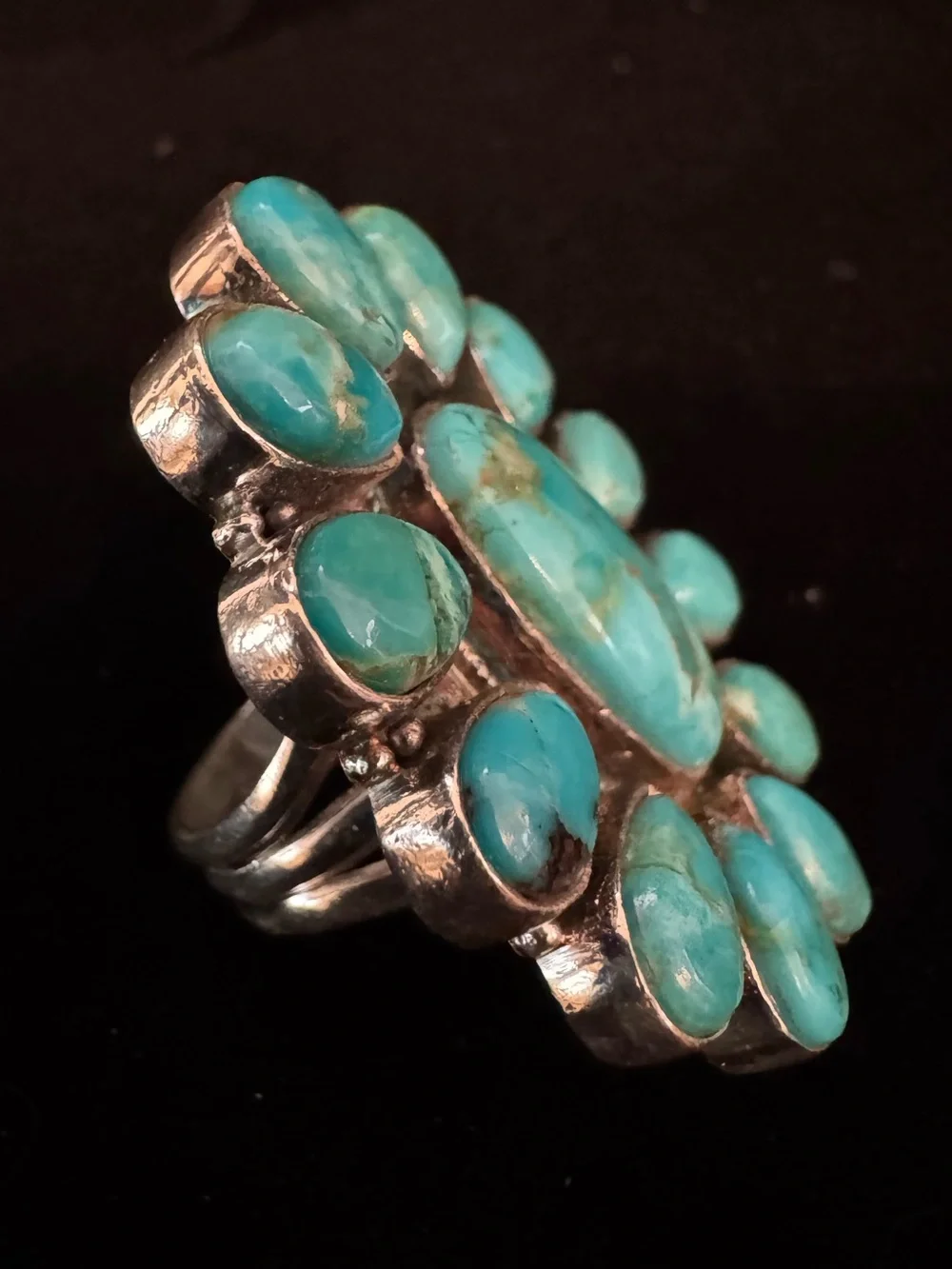 Sterling Silver Women's statement Ring beautiful blue moon turquoise NWT size 8